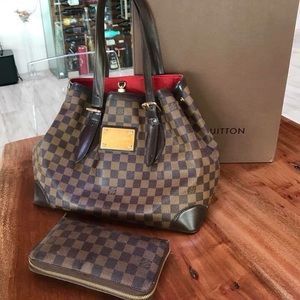 Authentic Damier Hamstead Ebene LV bag and wallet.